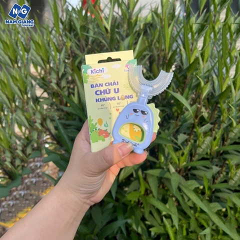 Bàn chải chữ U kichi khủng long silicon(có hộp)