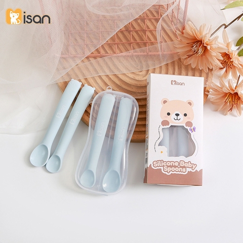 Sét thìa ăn dặm silicon Misan 2 giai đoạn
