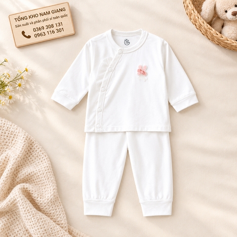 Bộ dài sơ sinh thun lạnh HG cài lệch HGBD15