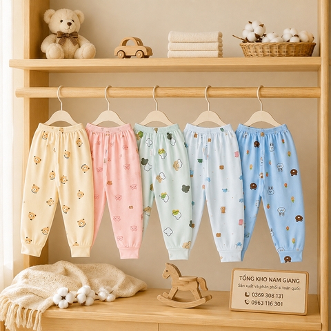 Quần dài sơ sinh thun lạnh VTKids VTQD11