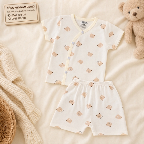 Bộ cộc sơ sinh Petit VTKids cài lệch VTBC20
