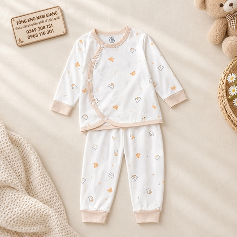 Bộ dài sơ sinh thun lạnh HG cài lệch HGBD8