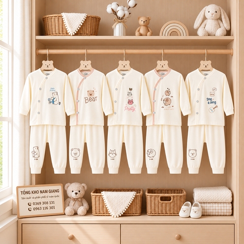 Bộ dài sơ sinh petit VTKids cài lệch VTBD9