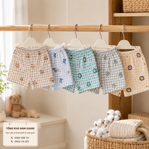 Quần đùi sơ sinh thun lạnh VTkids VTQ7