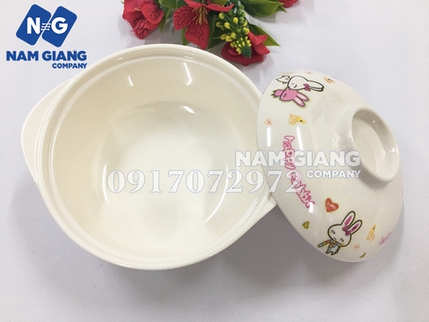 Bát ăn dặm in hình có nắp H234