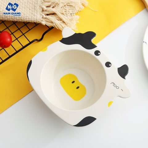 Bát ăn dặm sợi tre hình thú an toàn cho bé