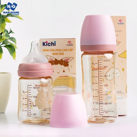 Bình sữa KICHI cảm biến họa tiết thỏ 170ml 270ml