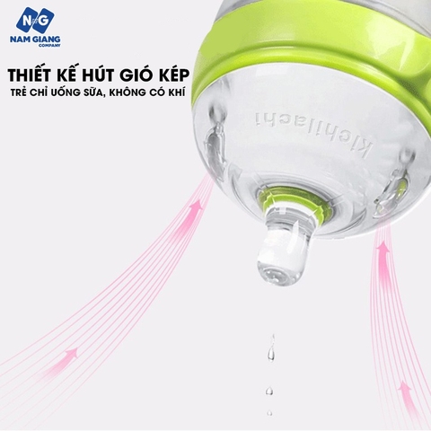 Bình sữa silicon KICHI 150ml, 250ml
