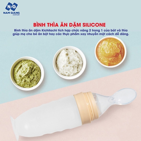 Bình thìa ăn dặm KICHI silicon