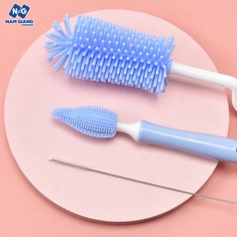 Cọ bình sữa silicon BABUU 3 chi tiết