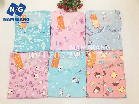 Bộ lanh sau sinh cài cúc giữa cho mẹ