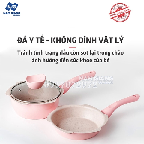 Bộ nồi chảo nấu ăn dặm kichilachi (3 IN 1)