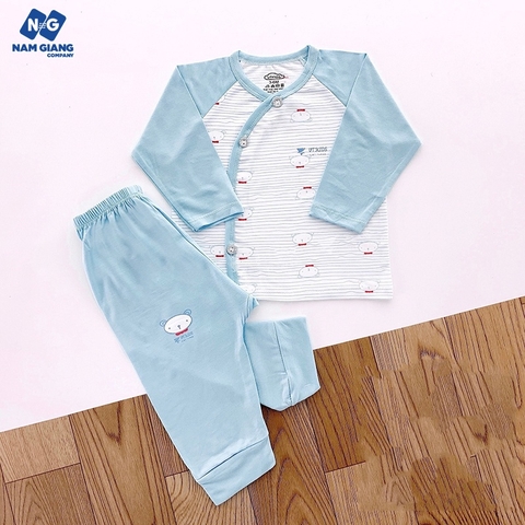 Bộ sơ sinh dài tay thun lạnh VT Kid phối màu B3