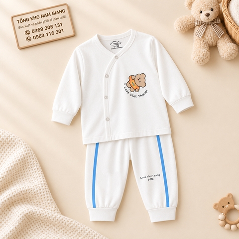 Bộ dài sơ sinh petit VTKids cài lệch VTBD11