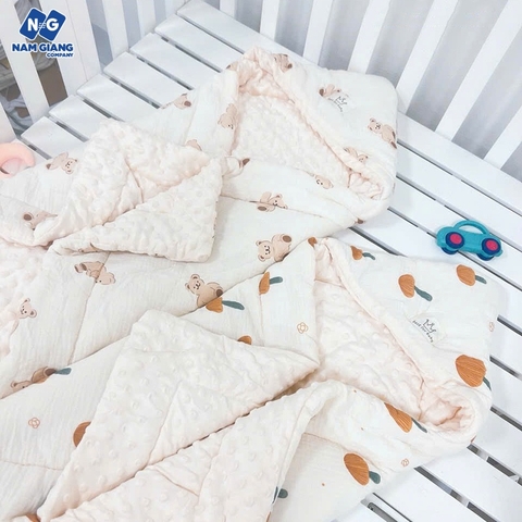 Chăn ủ trần bông muslin hạt đậu KILUTA