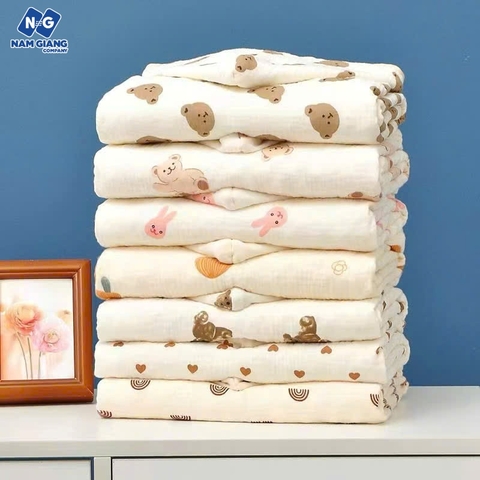 Chăn ủ trần bông muslin hạt đậu KILUTA