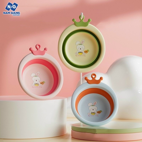 Chậu rửa mặt gấp gọn thông minh hình thỏ