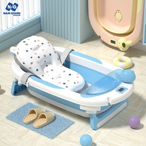 Chậu tắm kèm phao gấp gọn có nhiệt kế
