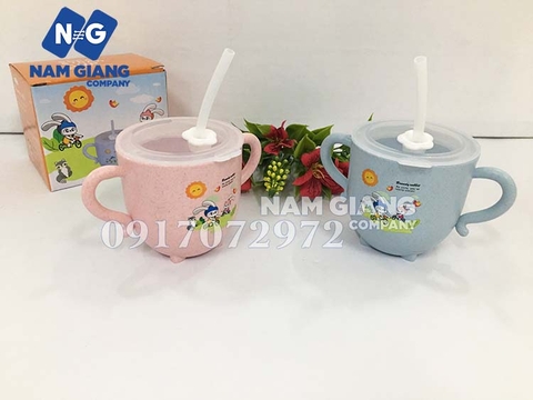 Cốc uống nước lúa mạch kèm ống hút