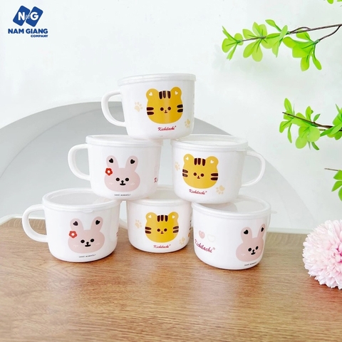 Cốc uống nước phíp KICHI có nắp đậy