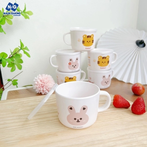 Cốc uống nước phíp KICHI có nắp đậy