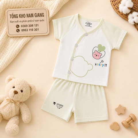 Bộ cộc sơ sinh Petit VTKids cài lệch VTBC26