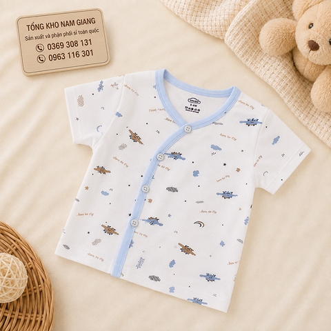 Áo cộc sơ sinh Petit VTKids cài lệch VTAC8