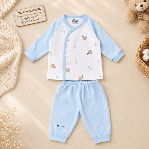 Bộ dài sơ sinh thun lạnh VTKids cài lệch VTBD17