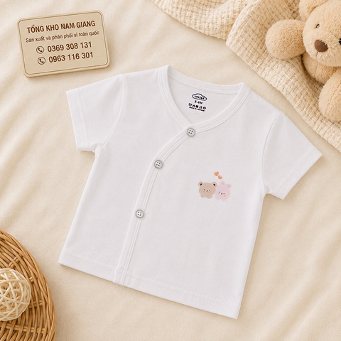 Áo cộc sơ sinh thun lạnh VTKids cài chéo VTAC7