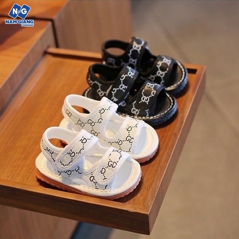 Dép sandal tập đi cho bé GD đen trắng