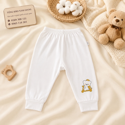 Quần dài sơ sinh thun lạnh VTKids đáp đũng VTQD5