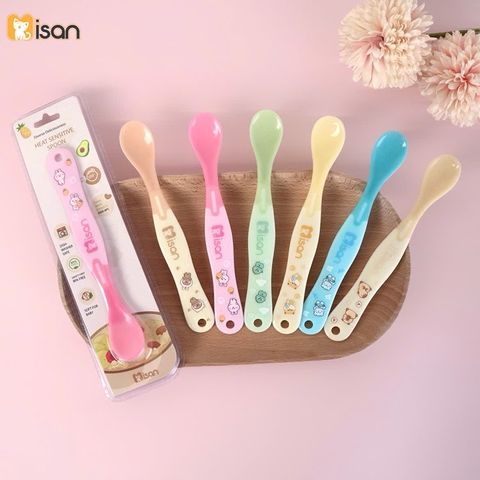 Thìa ăn dặm silicon misan báo nóng cảm biến nhiệt