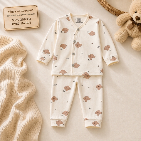 Bộ dài sơ sinh petit VTKids cài lệch VTBD4