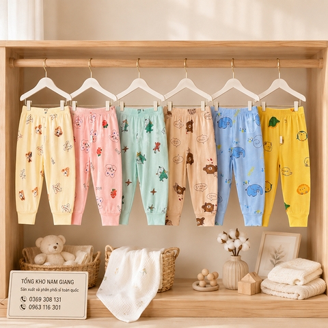 Quần dài sơ sinh thun lạnh VTKids VTQD12