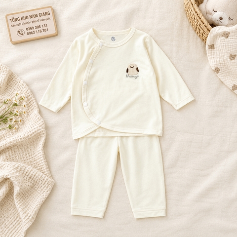 Bộ dài sơ sinh thun lạnh HG cài lệch HGBD7