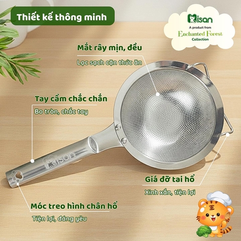 Rây lọc cháo inox 304 nguyên khối Misan