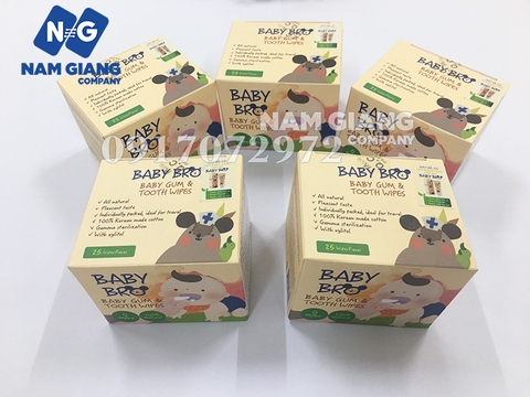 Gạc vệ sinh răng miệng Baby Bro (hộp 25c)