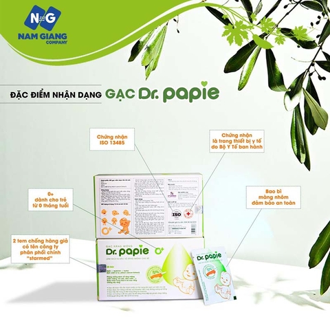 Gạc vệ sinh răng miệng dr.papie (hộp 30 gói)