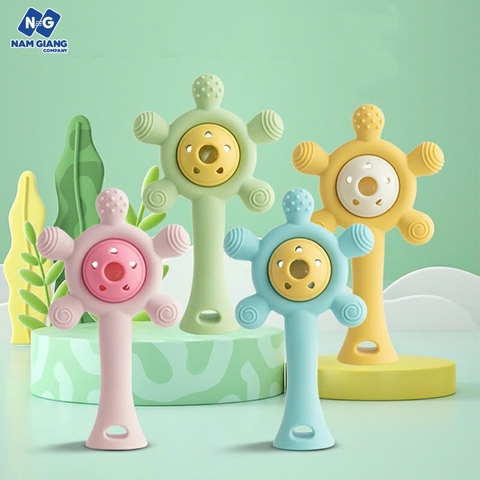 Gặm nướu xúc xắc silicon lục lạc có nhạc