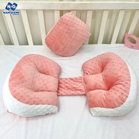 Gối bầu cánh tiên nhung kèm gối phụ