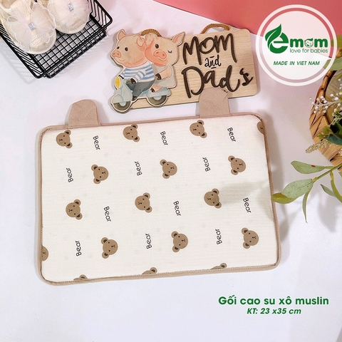 Gối cao su non muslin EMOM 23x35cm