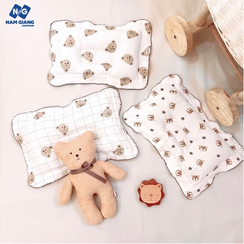 Gối lõm xô muslin Boona chống méo đầu cho bé