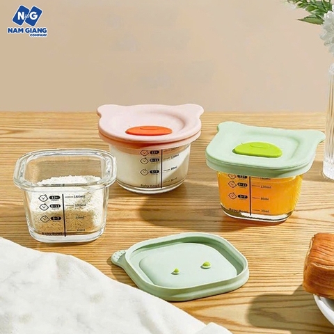 Hũ trữ đồ ăn dặm thủy tinh hình gấu