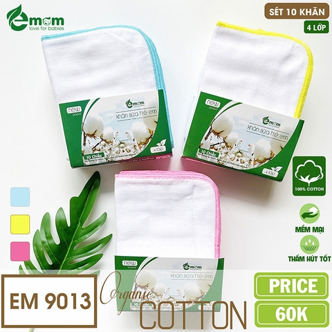 Khăn sữa EMOM 4 lớp cotton (Sét 10 chiếc)