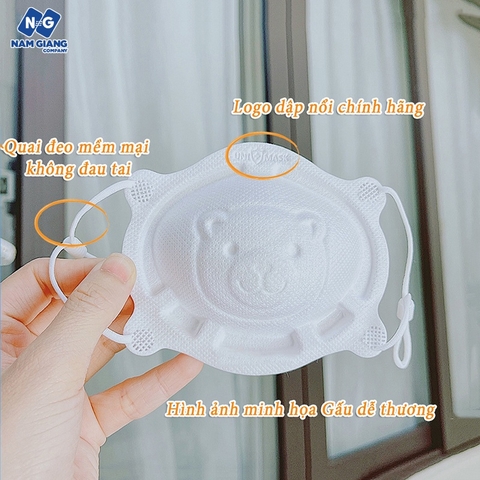 Khẩu trang gấu Uni mask (sét 3C)
