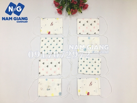 Khẩu trang xô nhiều họa tiết cho bé