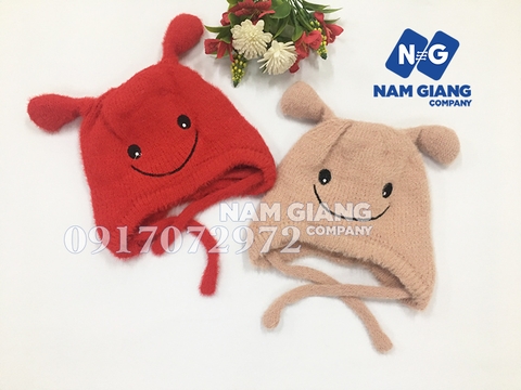 Mũ len dây mặt cười