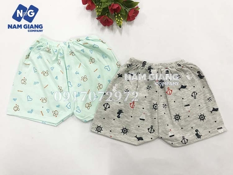 Quần đùi sơ sinh màu in hình
