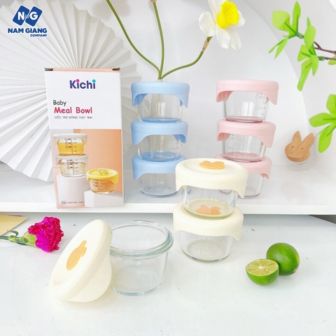 Sét 3 hũ trữ đông thủy tinh KICHI 110ml