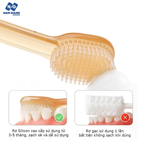 Sét bàn chải đánh răng, que rơ lưỡi silicon kèm cốc
